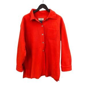 Vintage Express Jeans Flece Orange Shirt Jacket Size Medium